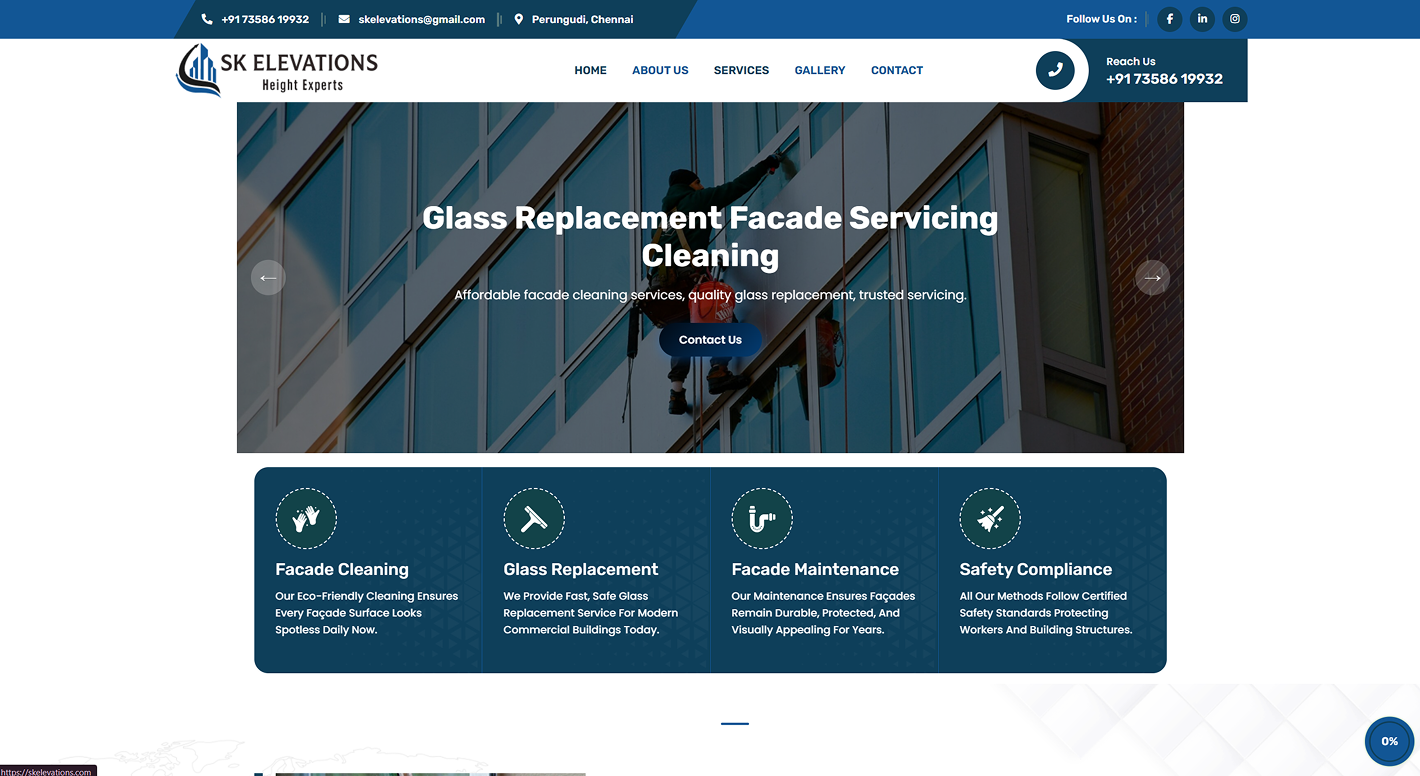 SK Elevations website screenshot